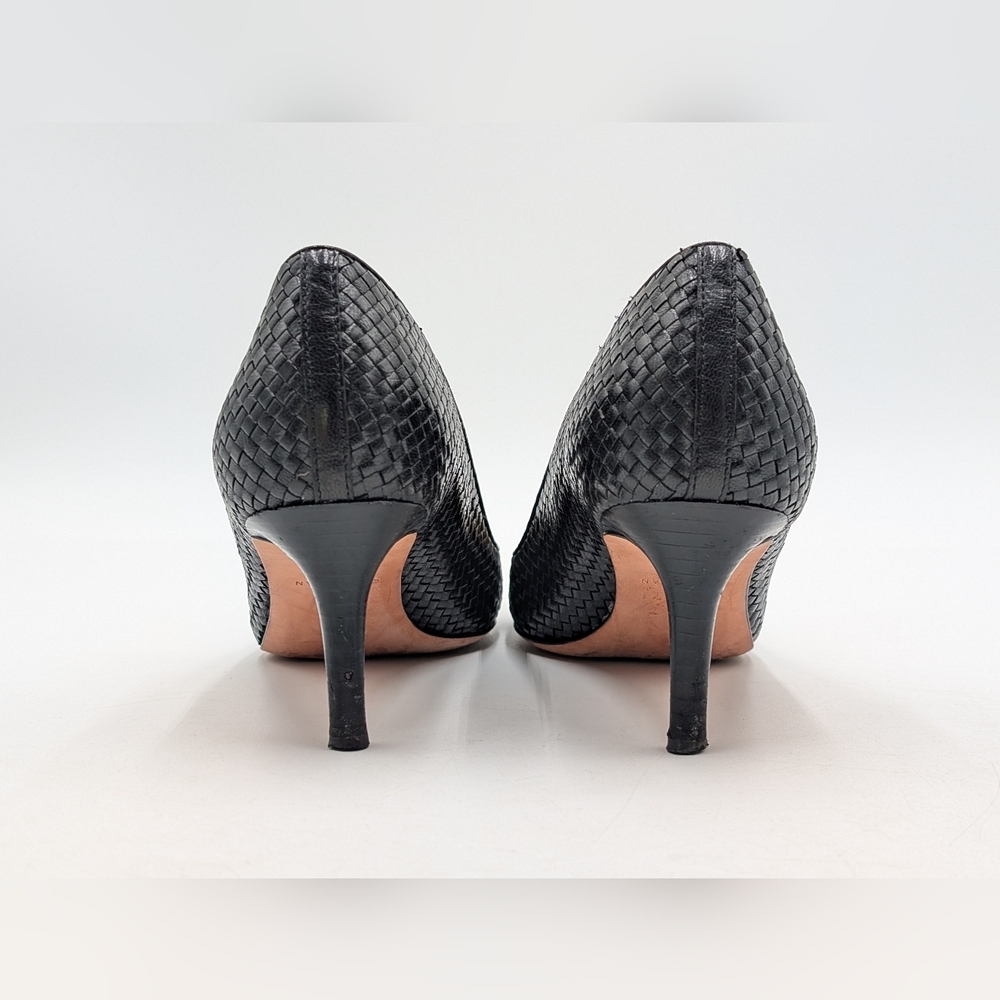 Cole Haan Grand.OS Women's Size 8B Woven Genuine Black Leather Heels Closed Toe - Picture 14 of 17